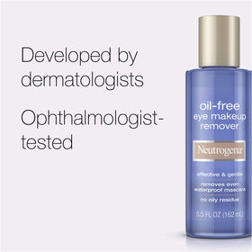 Neutrogena eye makeup remover bottle showing aloe and cucumber ingredients
