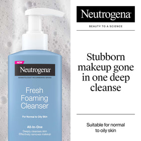 Neutrogena Fresh Foaming Facial Cleanser pump bottle side view