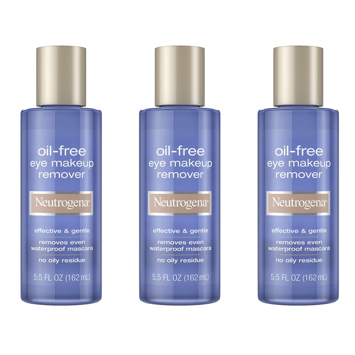 Neutrogena Gentle Oil-Free Eye Makeup Remover 3 Pack front view