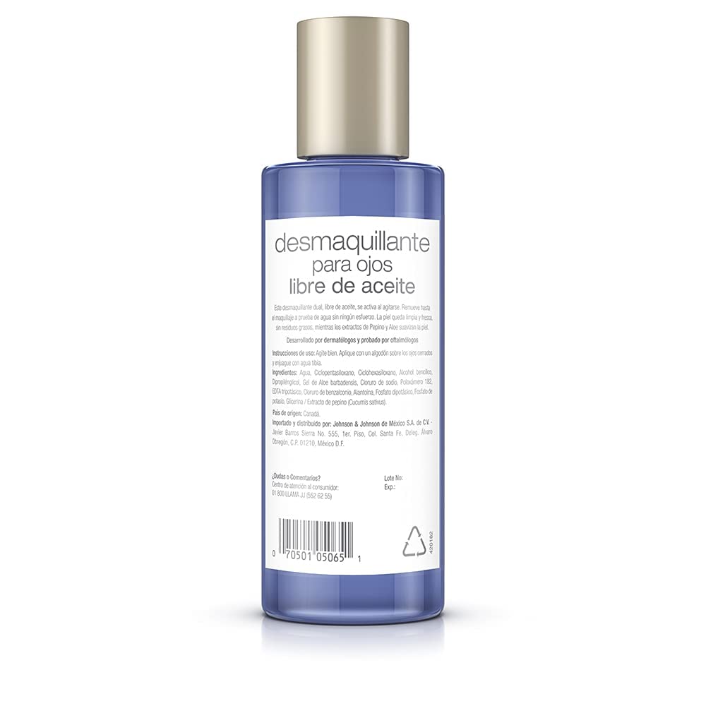 Neutrogena Gentle Oil-Free Eye Makeup Remover bottle back view