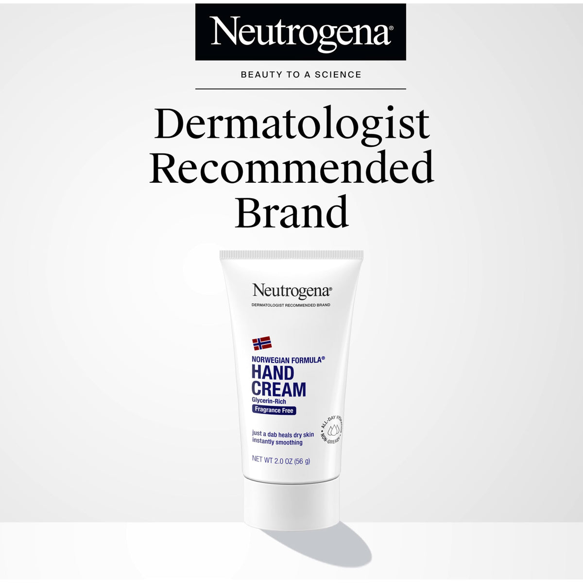 Neutrogena hand cream application on hands