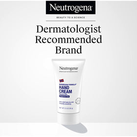Neutrogena hand cream application on hands