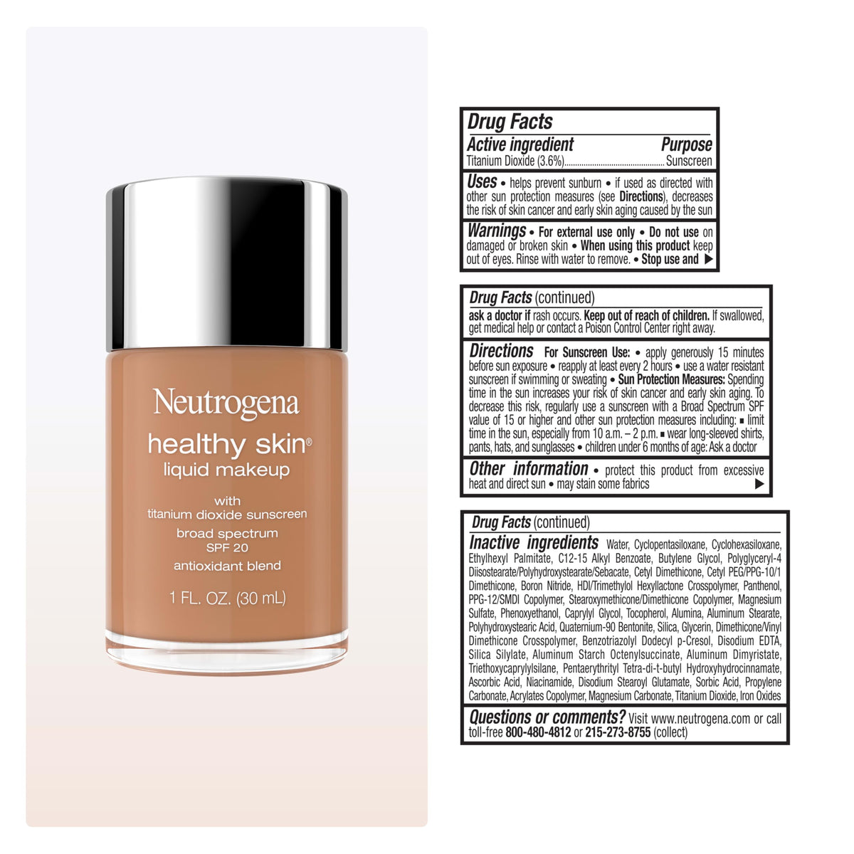 Neutrogena Healthy Skin Liquid Foundation Bronze 430N product features