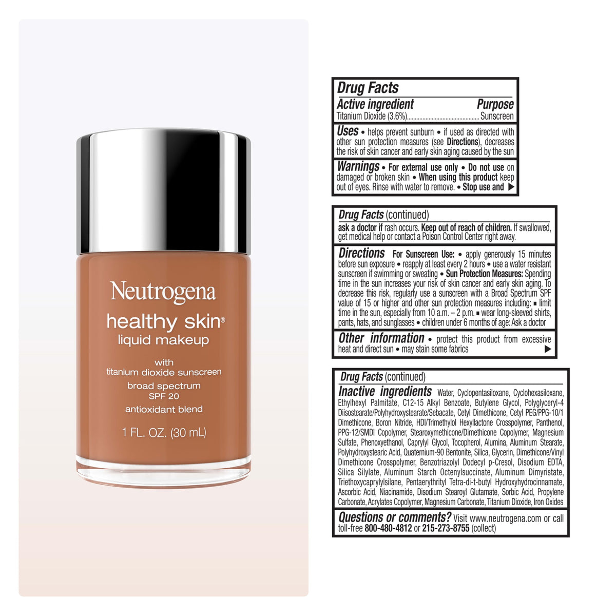 Neutrogena Healthy Skin Liquid Foundation Cool Bronze 440C texture close-up