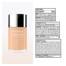 Neutrogena Healthy Skin Liquid Foundation Warm Sand 270W applied on model's face