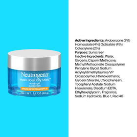 Neutrogena Hydro support City Shield Water Gel Moisturizer SPF 25 on a bathroom counter