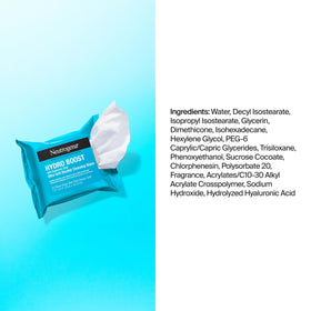Neutrogena Hydro support Cleansing Wipes displayed with natural elements