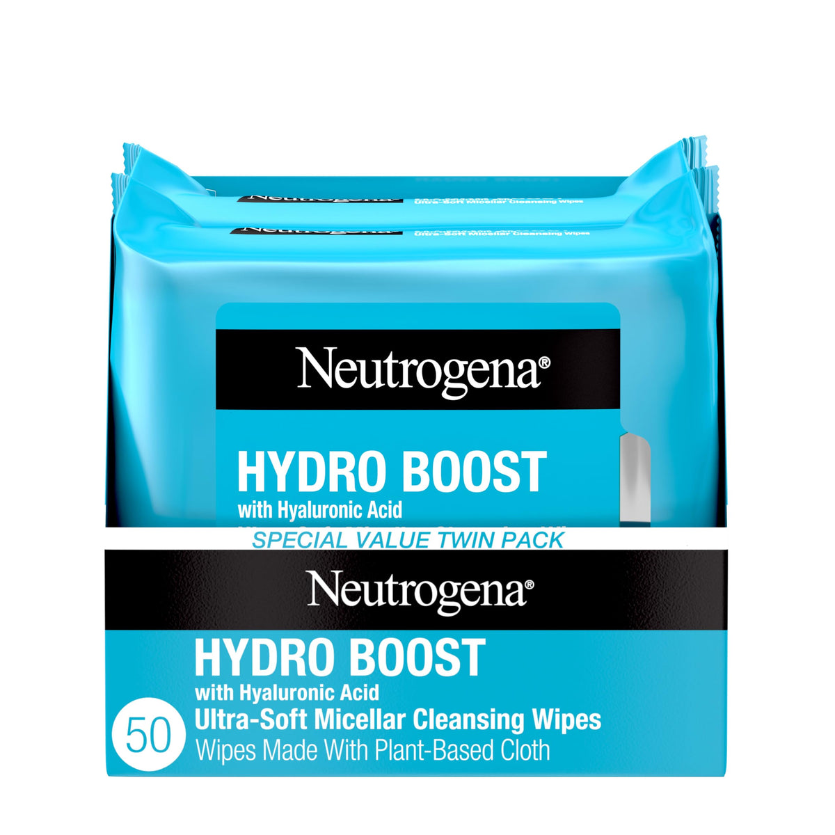 Neutrogena Hydro support Cleansing Wipes front view packaging