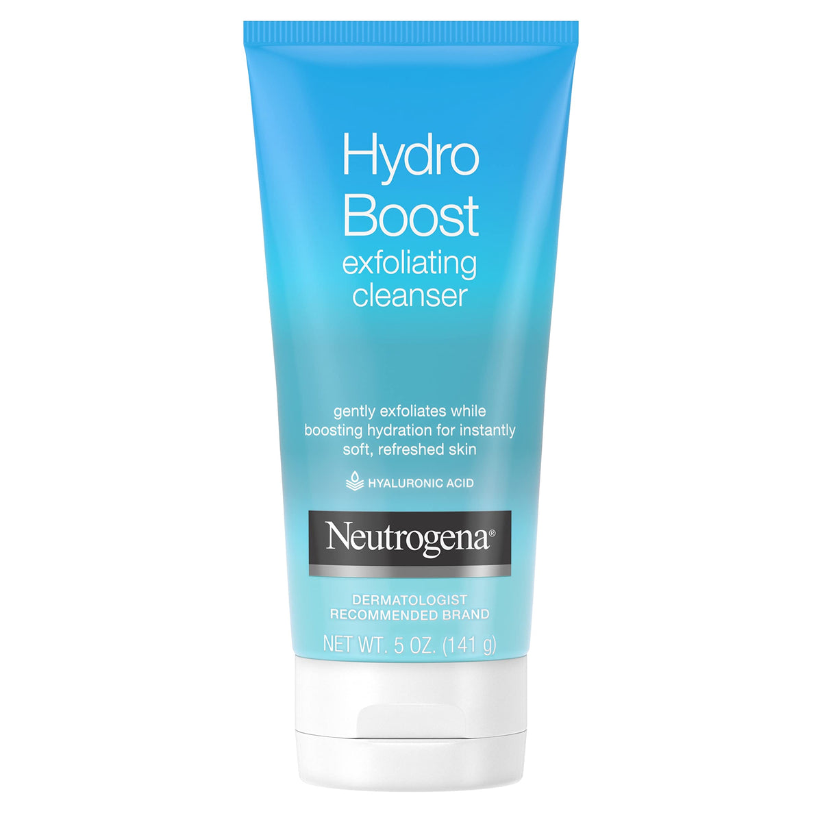 Neutrogena Hydro support Exfoliating Facial Cleanser 5 oz tube back view