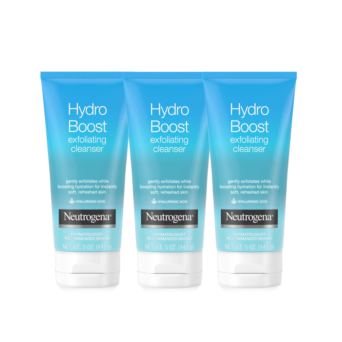 Neutrogena Hydro support Exfoliating Facial Cleanser 5 oz tube front view