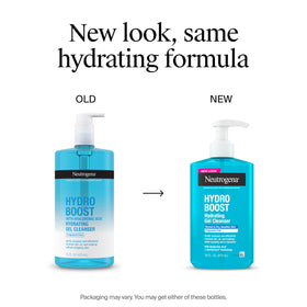Neutrogena Hydro support Face Wash back view with ingredient list