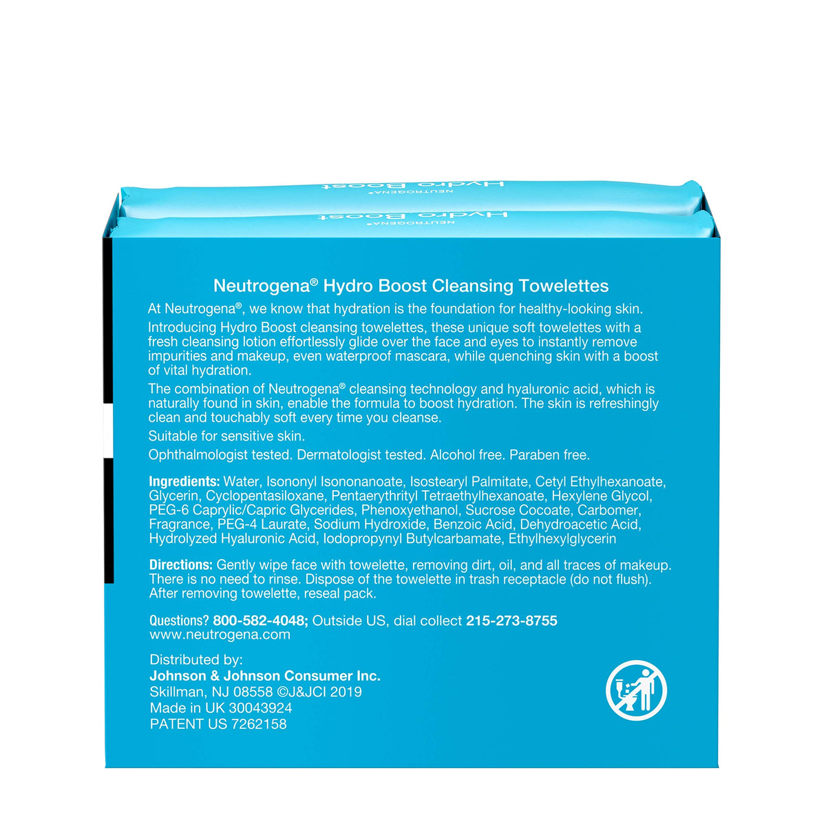 Neutrogena Hydro support Facial Cleansing Wipes on bathroom counter