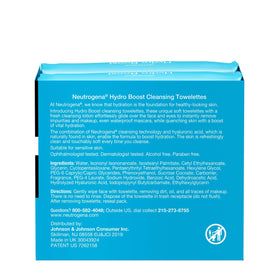 Neutrogena Hydro support Facial Cleansing Wipes on bathroom counter