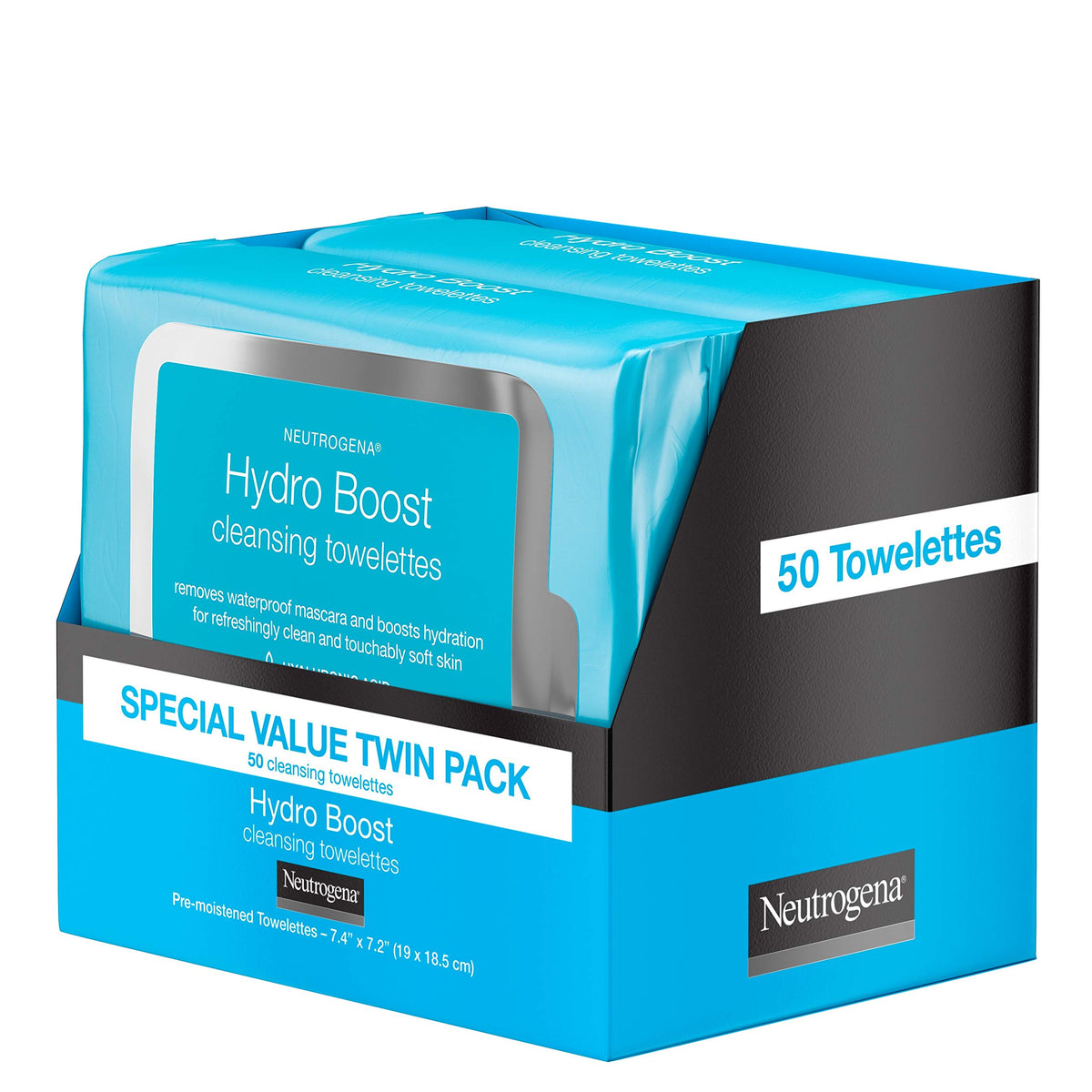 Neutrogena Hydro support Facial Cleansing Wipes opened towelette close-up
