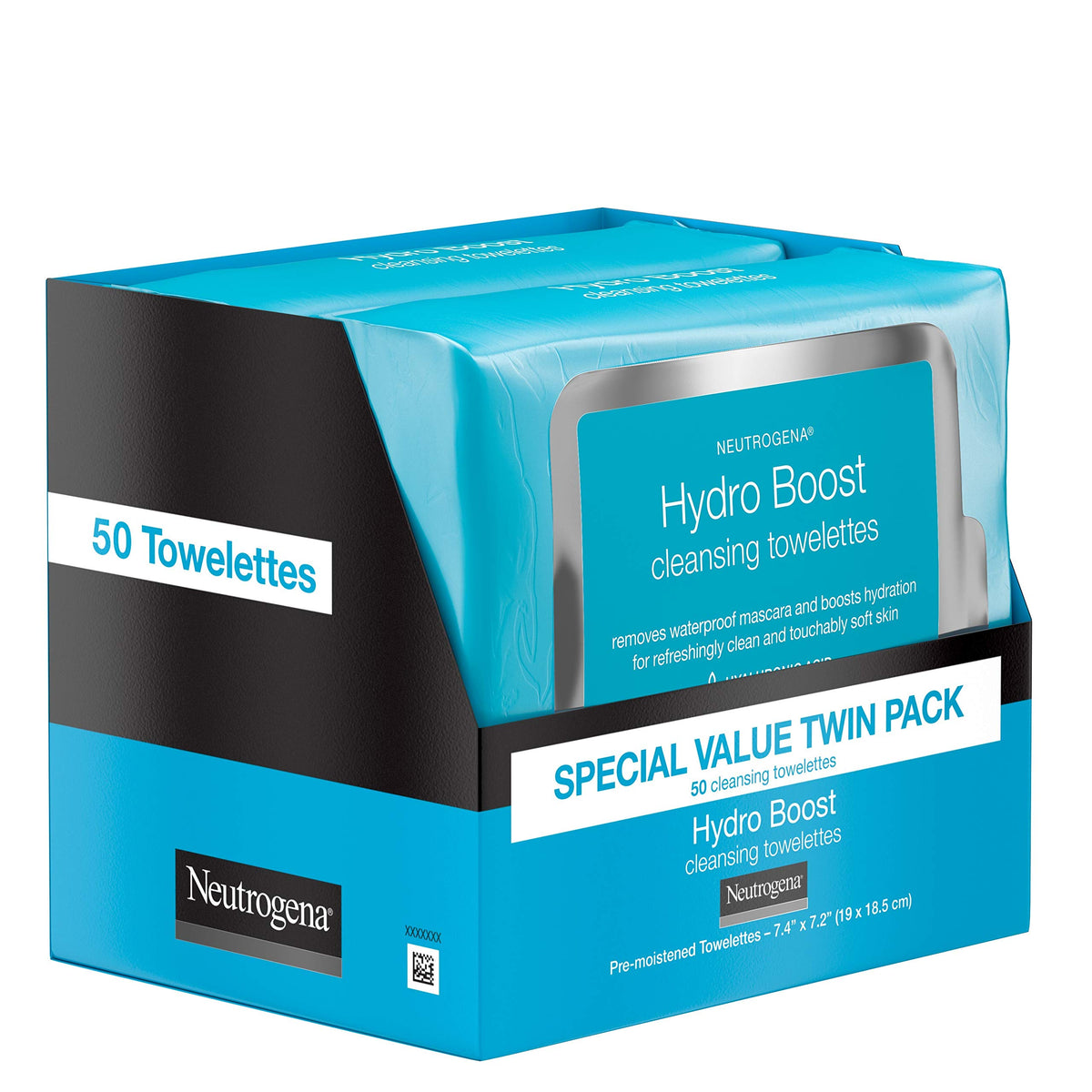 Neutrogena Hydro support Facial Cleansing Wipes packaging side view