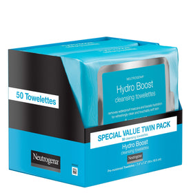 Neutrogena Hydro support Facial Cleansing Wipes packaging side view
