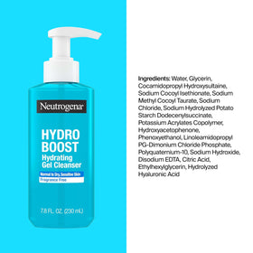 Neutrogena Hydro support Gel Cleanser packaging on a countertop