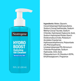 Neutrogena Hydro support Hydrating Gel Cleanser packaging close-up