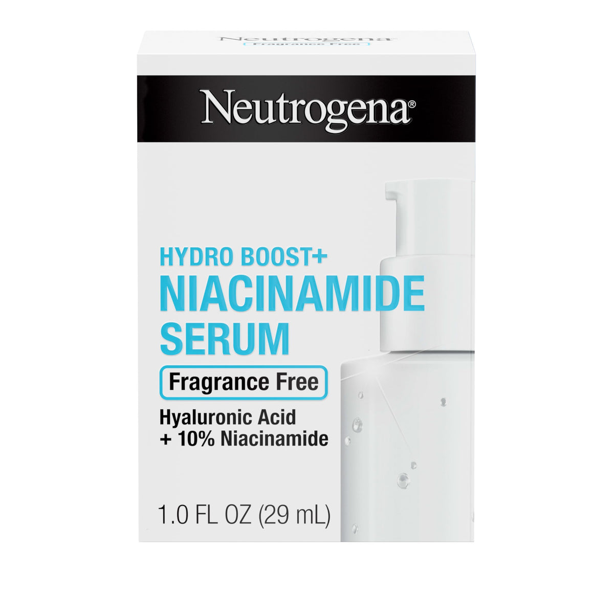 Neutrogena Hydro support+ Niacinamide Serum 1 oz bottle front view