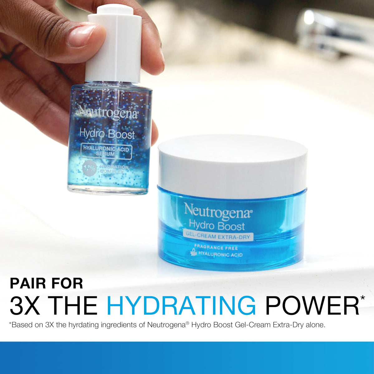 Neutrogena Hydro support serum on a skincare shelf