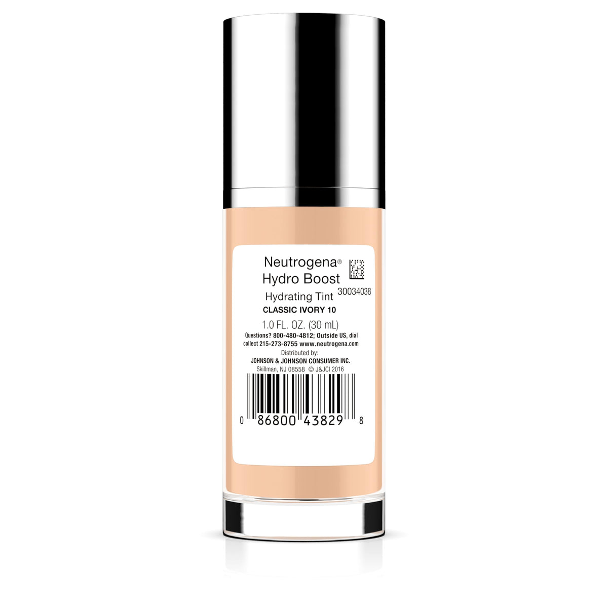 Neutrogena Hydro support Tint Foundation 10 Classic Ivory back view