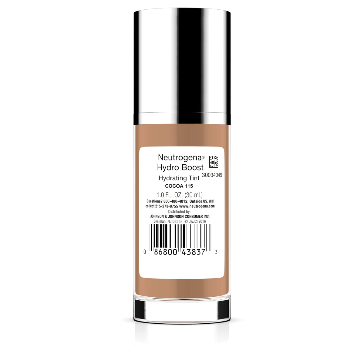 Neutrogena Hydro support Tint Foundation 115 Cocoa with skincare products