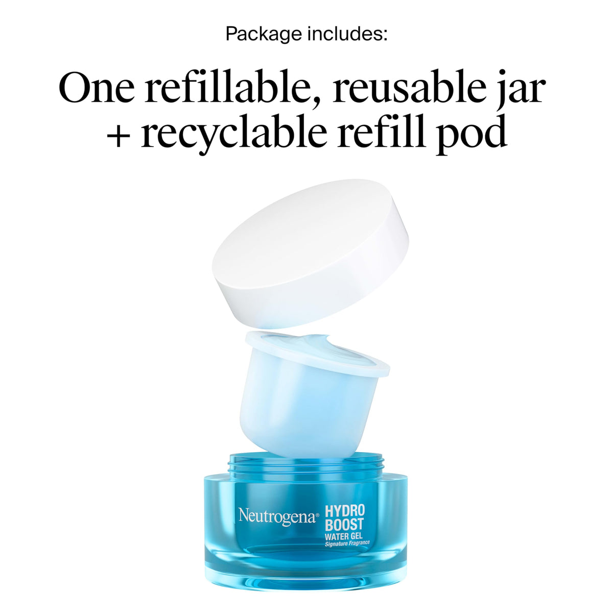 Neutrogena Hydro support Water Gel pod close-up showing 1.7 oz size