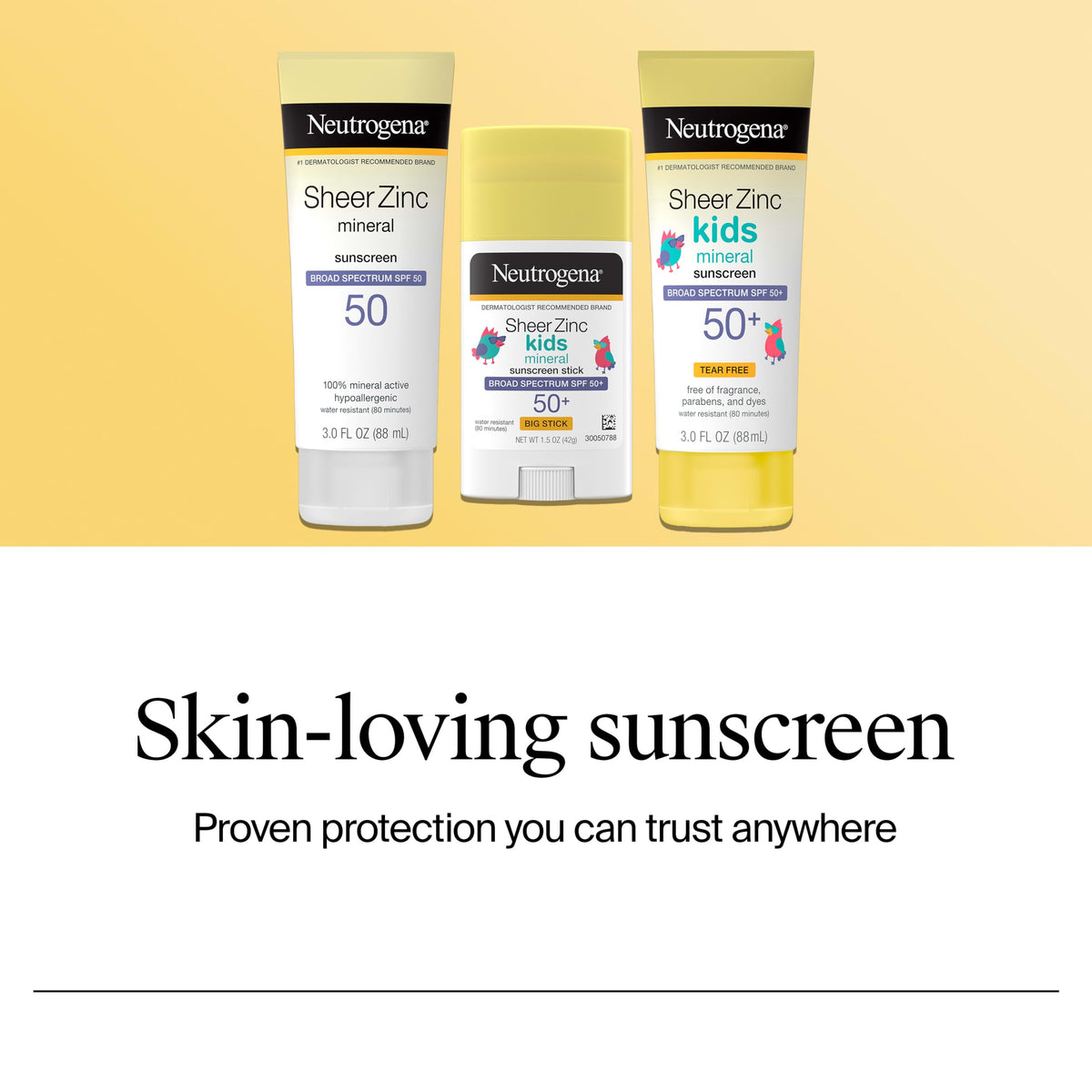 Neutrogena Kids Sunscreen Stick next to swimming gear
