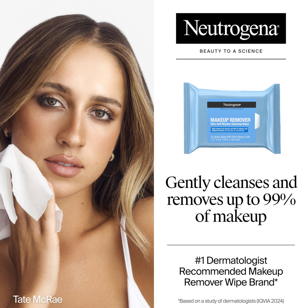Neutrogena Makeup Remover Cleansing Wipes pack side view
