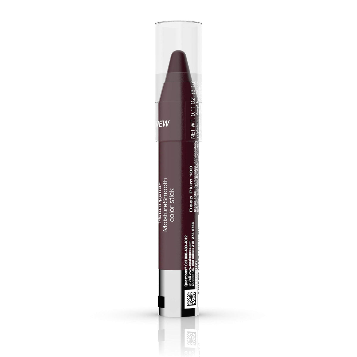 Neutrogena MoistureSmooth Color Stick Deep Plum on lips