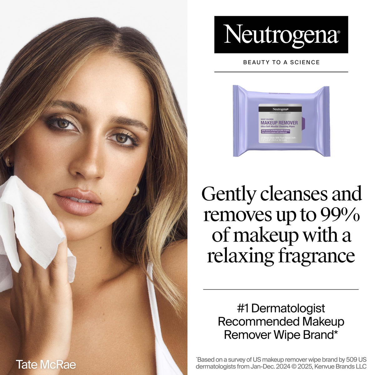 Neutrogena Night Calming Makeup Remover Wipes close-up of packaging