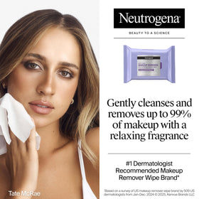 Neutrogena Night Calming Makeup Remover Wipes close-up of packaging