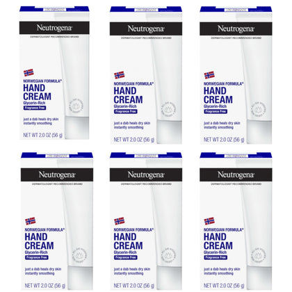 Neutrogena Norwegian Formula Hand Cream 6 x 2 oz tubes front view