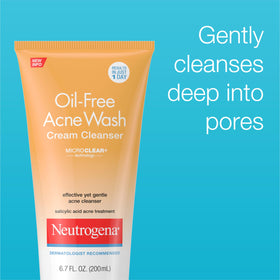 Neutrogena Oil-Free Acne Face Wash Cream Cleanser 6.7 oz back view