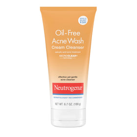 Neutrogena Oil-Free Acne Face Wash Cream Cleanser 6.7 oz front view