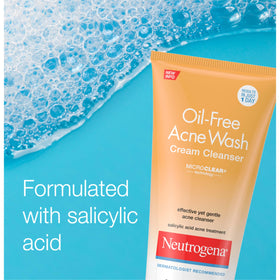 Neutrogena Oil-Free Acne Face Wash Cream Cleanser 6.7 oz side view