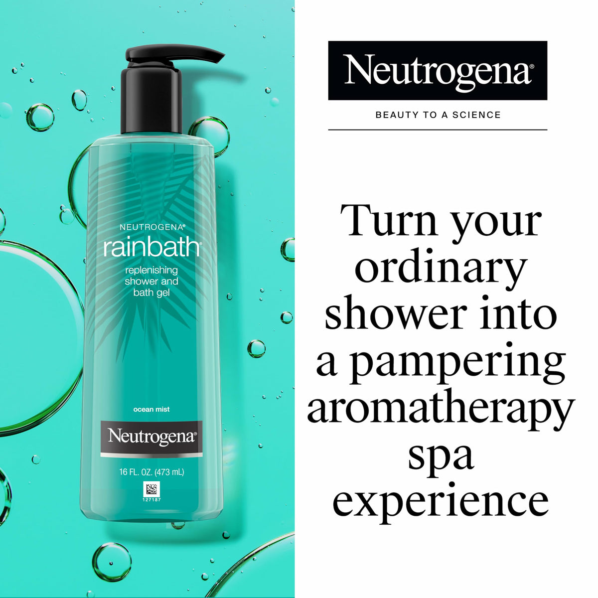 Neutrogena Rainbath Shower Gel Ocean Mist creamy lather close-up