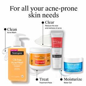 Neutrogena Rapid Clear Acne Face Pads with ingredients list