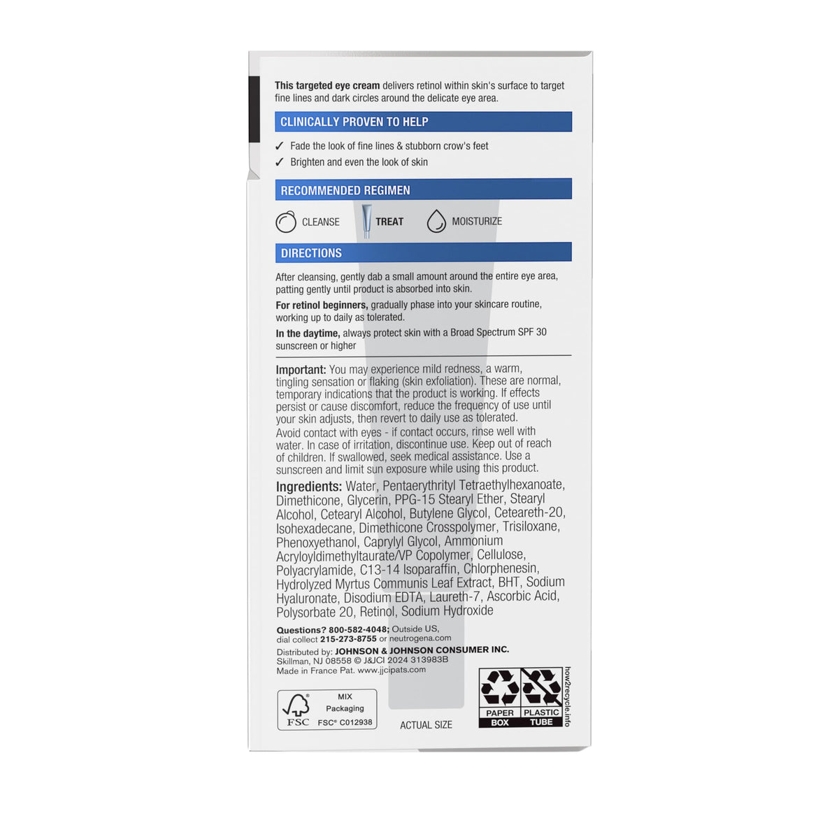 Neutrogena Rapid Wrinkle Repair Eye Cream with a soft focus background