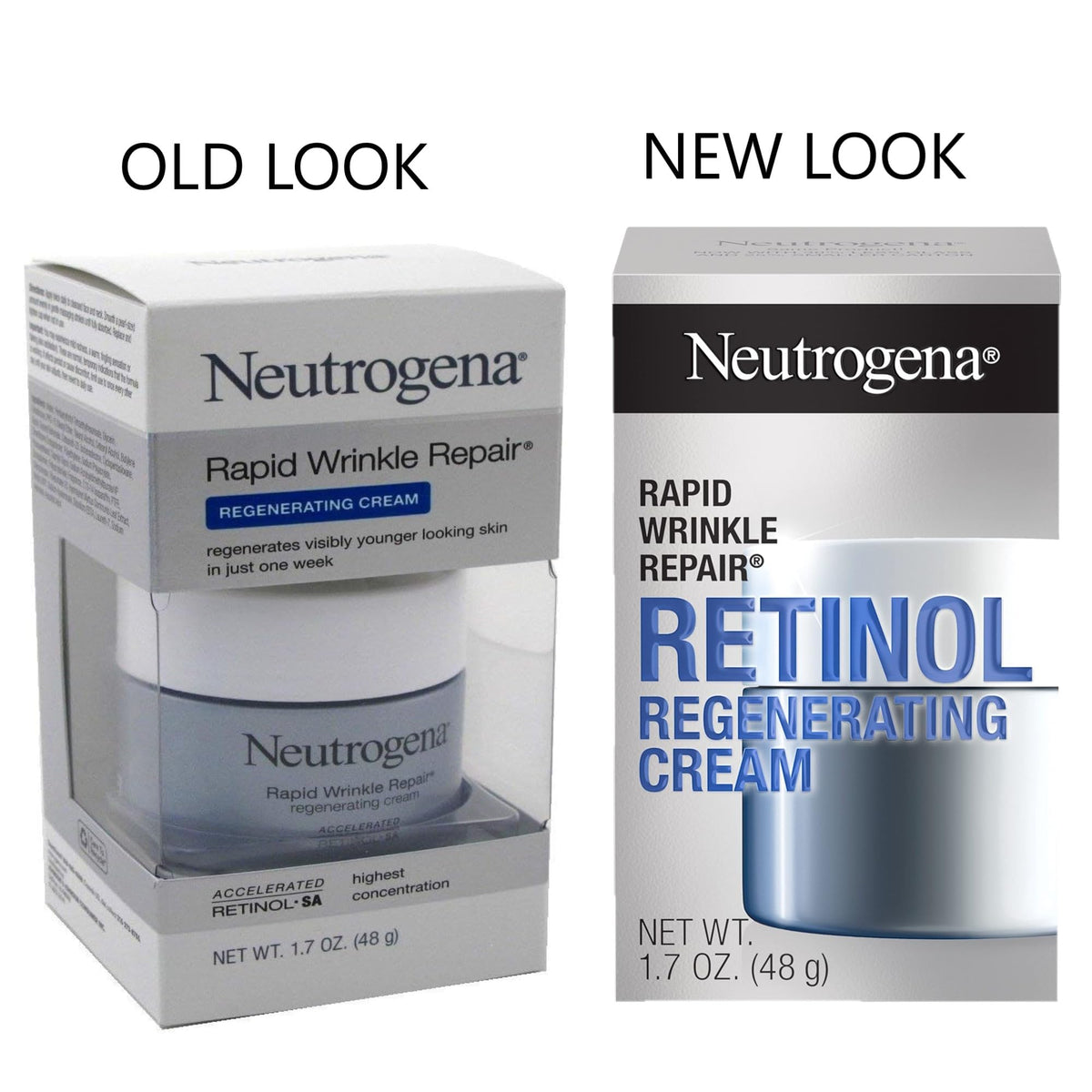 Neutrogena Rapid Wrinkle Repair Face Cream 1.7 oz jar side view