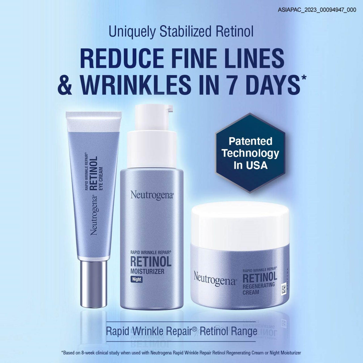 Neutrogena Rapid Wrinkle Repair Face Cream application on skin