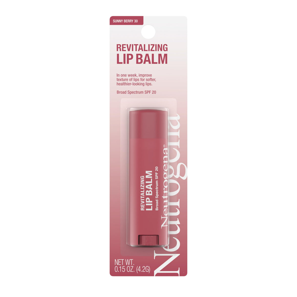 Neutrogena Revitalizing Tinted Lip Balm packaging on a white background