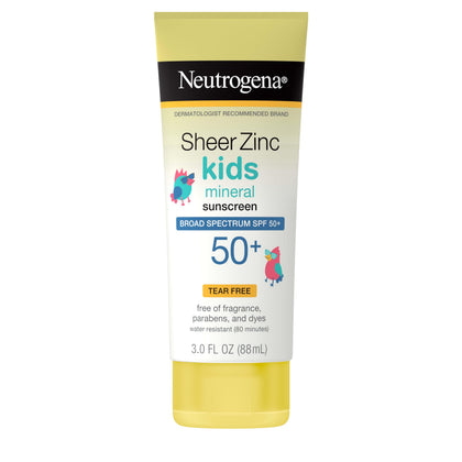 Neutrogena Sheer Zinc Kids Mineral Sunscreen SPF 50 front view