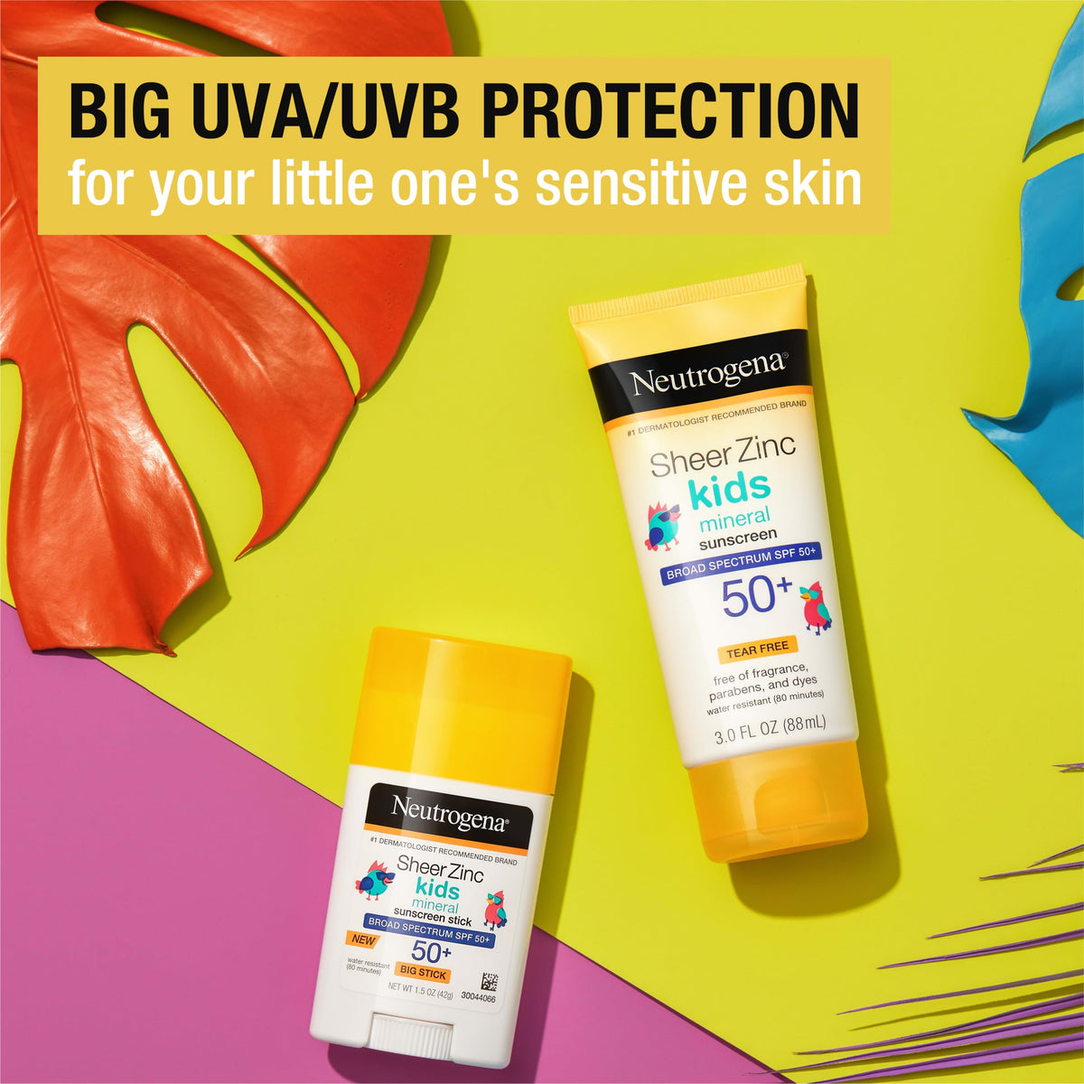 Neutrogena Sheer Zinc Kids Sunscreen tube with cap open