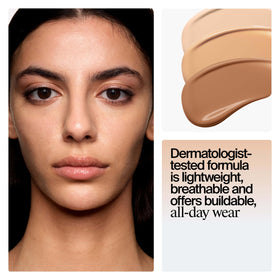 Neutrogena Skin Liquid Foundation Classic Beige 210W application on model