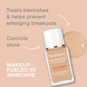 Neutrogena SkinClearing Liquid Foundation 60 Natural Beige back view