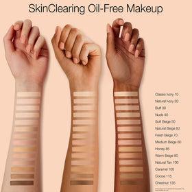 Neutrogena SkinClearing Liquid Foundation 60 Natural Beige in a makeup setup