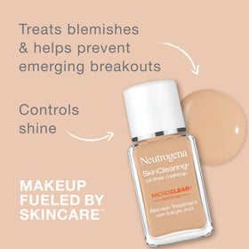 Neutrogena SkinClearing Liquid Foundation Classic Ivory 10 bottle side view
