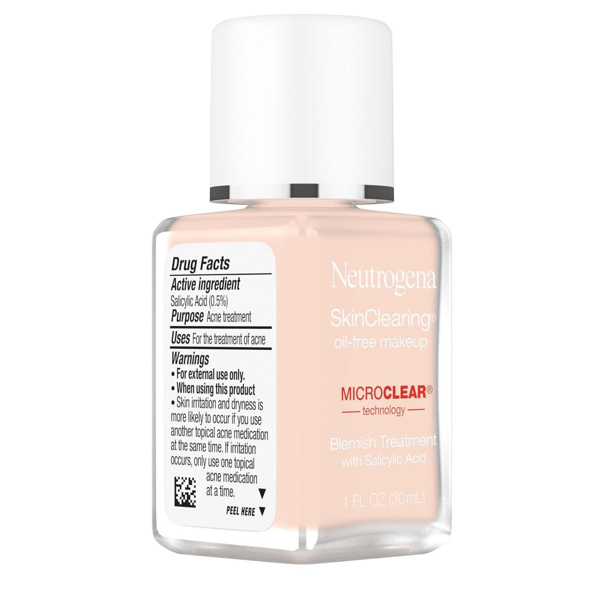 Neutrogena SkinClearing Liquid Foundation Natural Ivory 20 side view