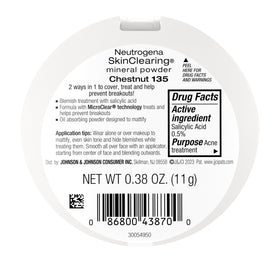 Neutrogena SkinClearing Pressed Mineral Powder Chestnut 135 with other Neutrogena products